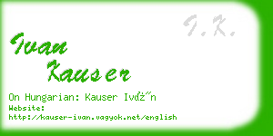 ivan kauser business card